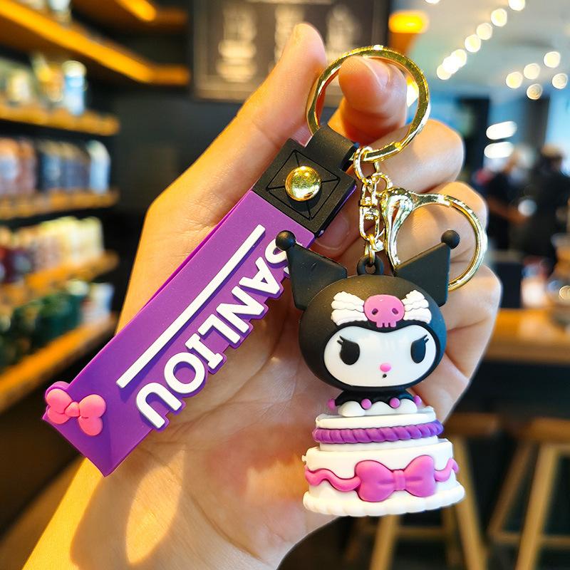 Cartoon Sanrio Keychain Kurumi Melody Hanging Decorations Cute Schoolbag Keychain Doll Small Gift Personalized Gifts Y2k Fashion