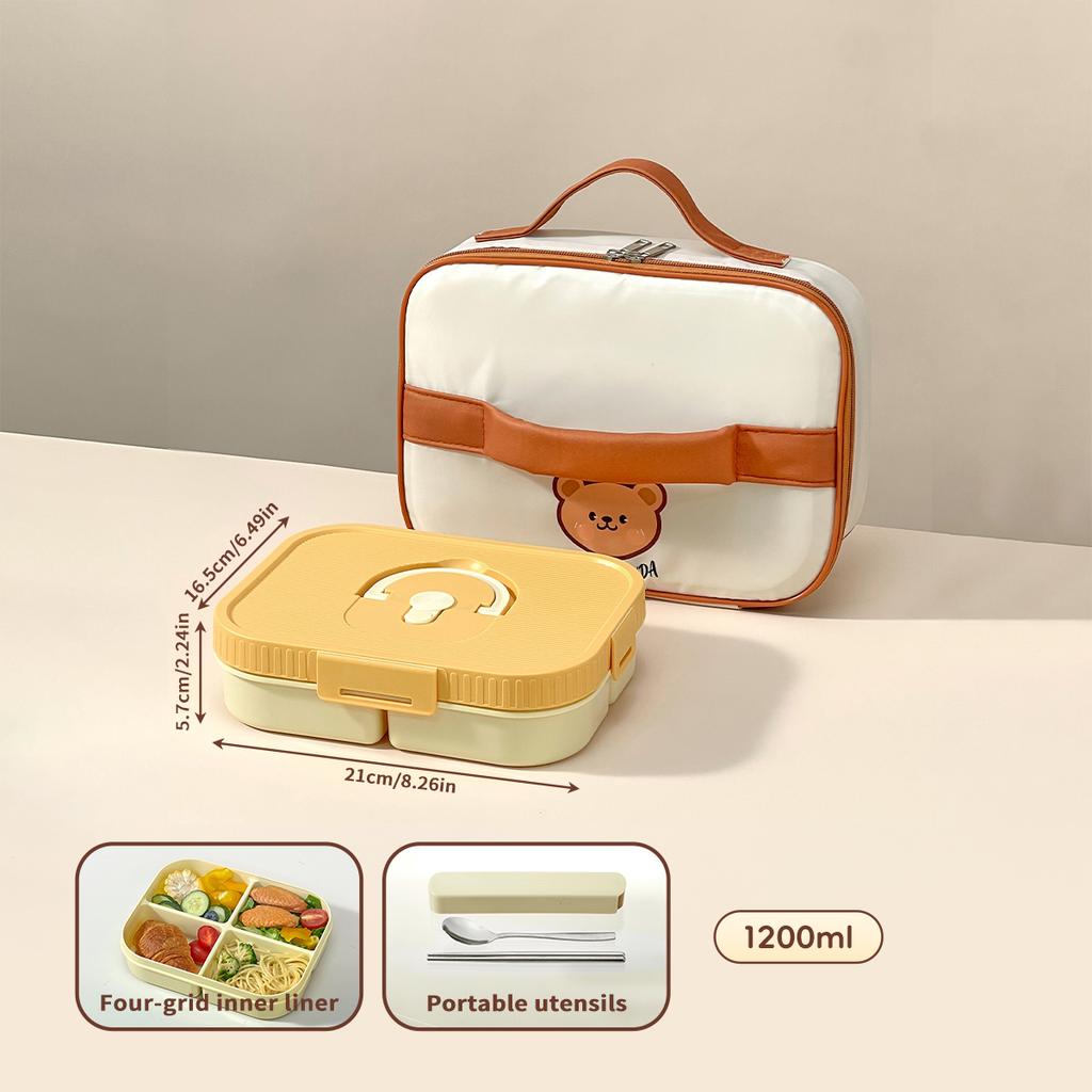 WORTHBUY Large Capacity Plastic Divided Bento Lunch Box Microwave Portable Leak-proof Cold And Hot Food Container For Student