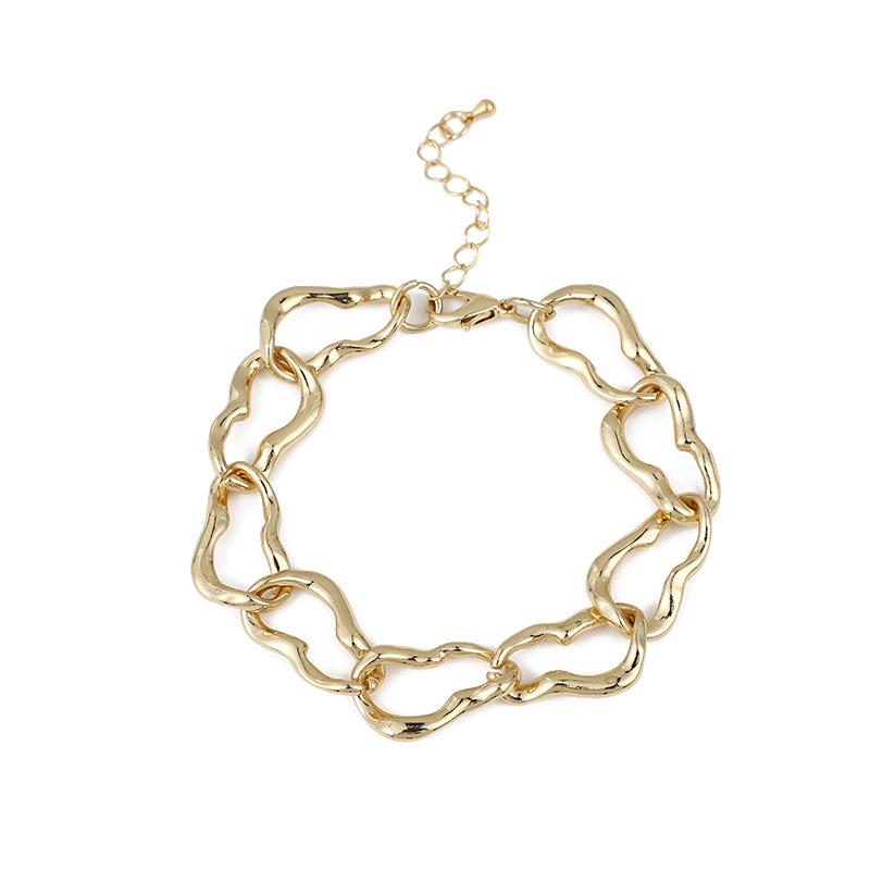 

Панк нерегулярный сплав браслет простой и универсальный высококлассный позолоченный мужской и женский цепь мода