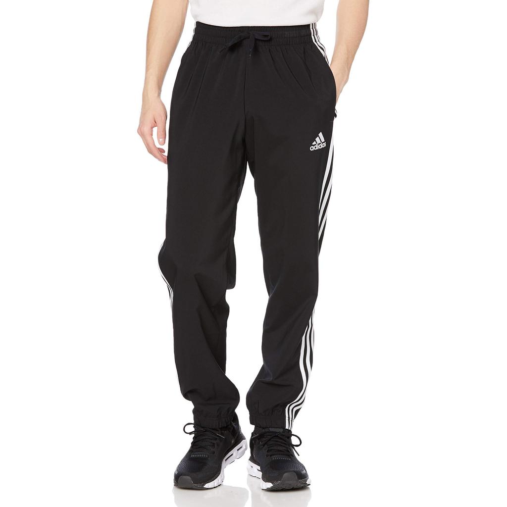 adidas Pantaloni da allenamento dritti larghi a righe da uomo Neri GK8982