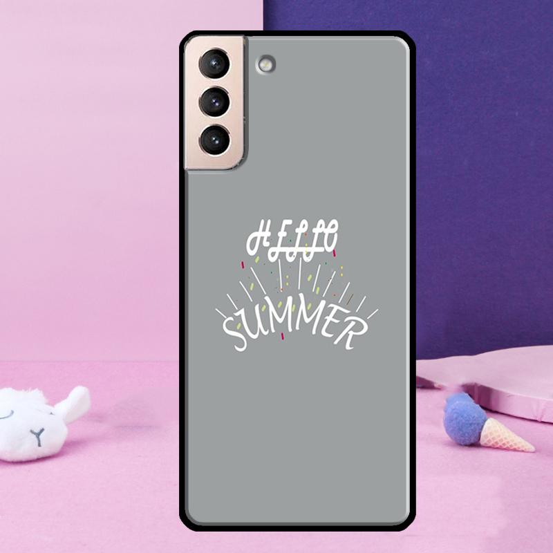 Hello Summer Flowers Phone Case For Samsung Galaxy S24 Ultra S25 Ultra S9 S10 S20 S21 S22 Plus S23 S24 FE Cover