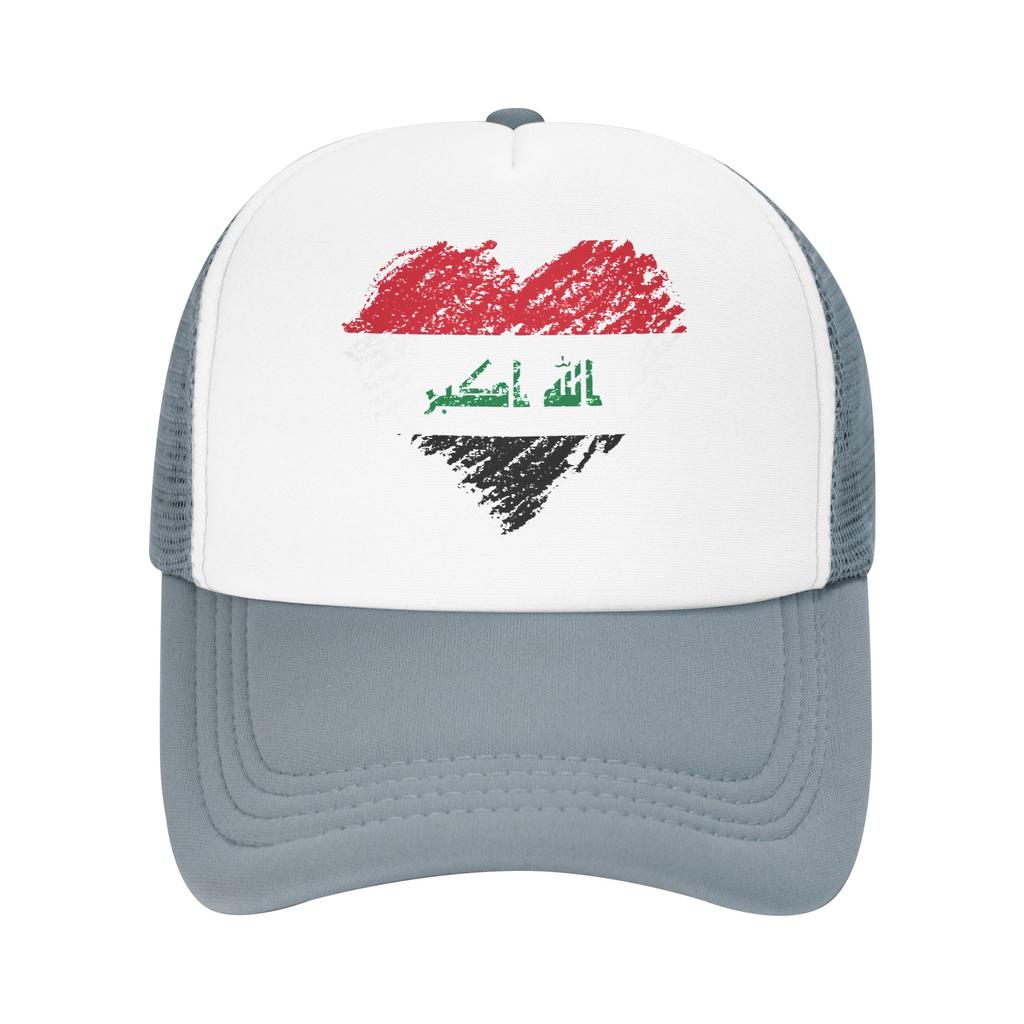 Iraq Flag Iraqi Mesh Baseball Caps Unisex Women Fitted Trucker Hat Hats Adjustable Polyester Sun Caps Summer Trucker Cap