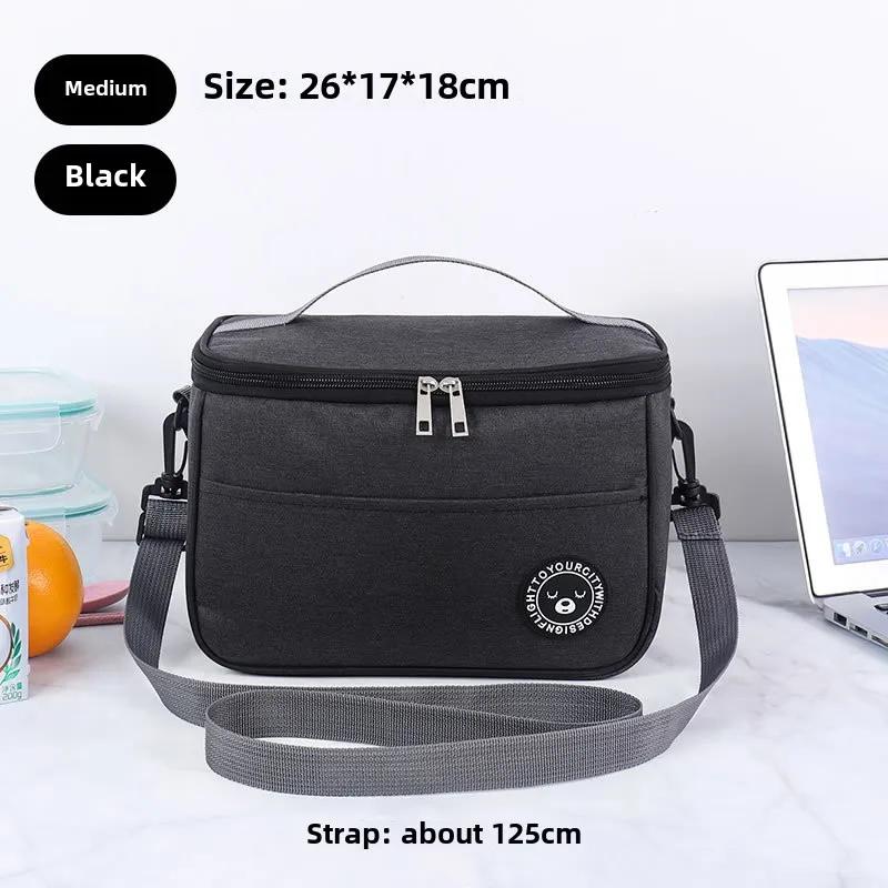 Portable Lunch Bag Food Thermal Box Waterproof Office Cooler Lunchbox With Shoulder Strap Insulated Case Essential For Picnics