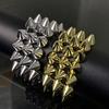 Versatile Occasion Star Rivet Punk Bracelet 3 Layer Elastic Wide Bangle Comfortable Wear for Event and Gatherings