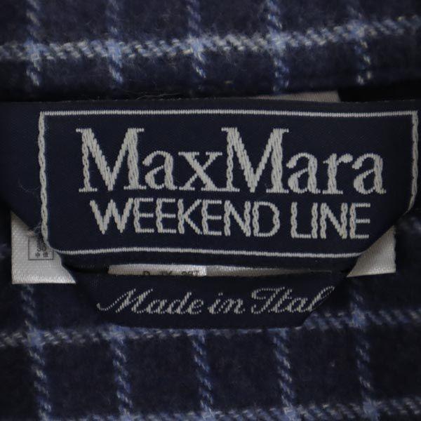 MAX MARA made in Italy Check Pattern Long sleeve shirt M Bluish Women Used