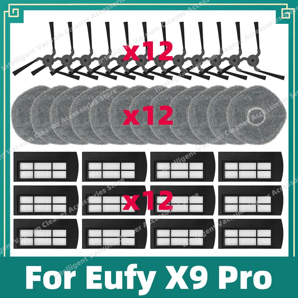 Compatible For Eufy X9 Pro Vacuum Cleaner Side Brush Hepa Filter Mop Cloth Rag Accessories Replacement Spare Parts