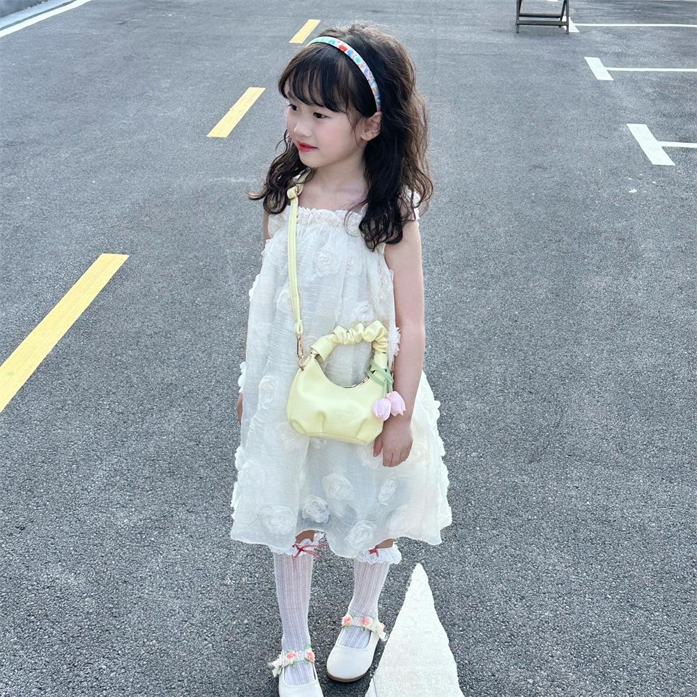 Einschultertasche mit süßen Blumen, Mini-Baby-Umhängetasche, Wolkenförmige Tasche für Kinder