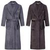 Men Casual Bathrobe Gown Autumn Winter Flannel Long Robe Couple Thicked Warm Sleepwear Plus Size Nightgown Women Loose Home Wear