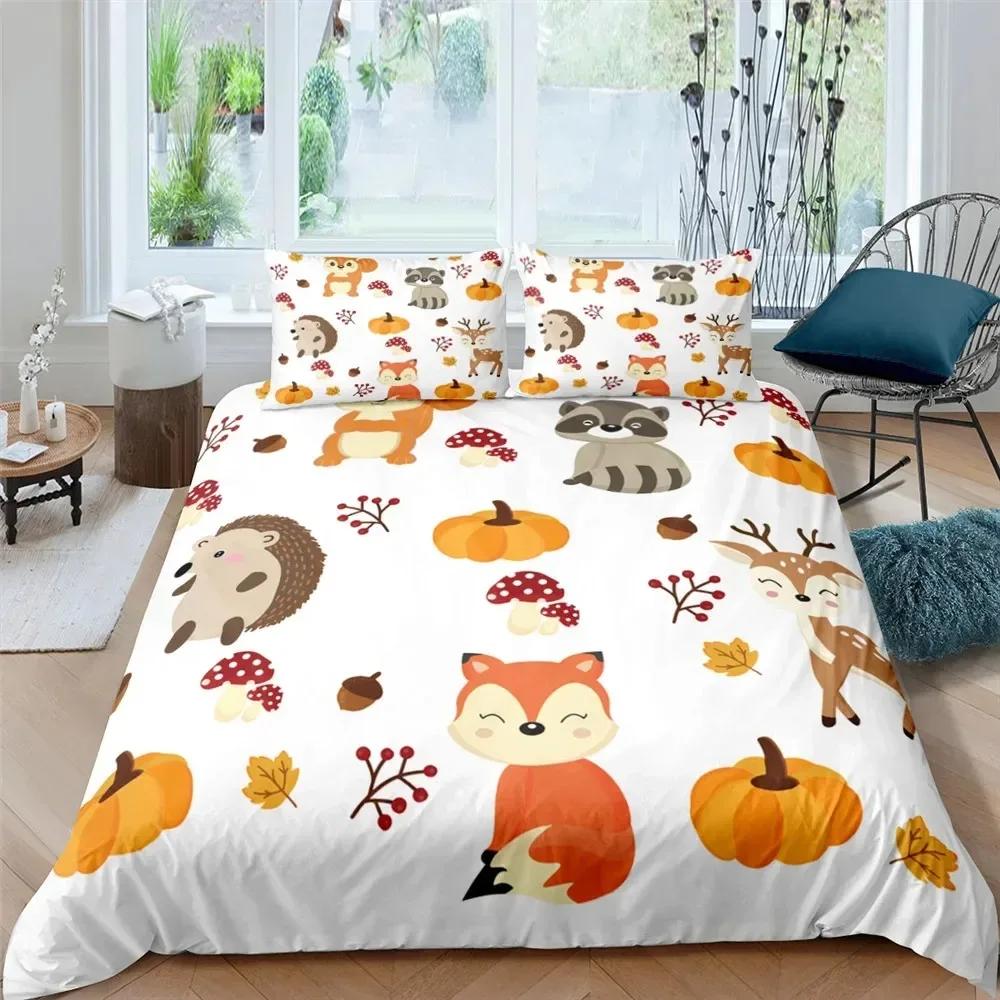 Nordic Bed Cover Duvet Cover King Queen Cartoon Animal Bedding Set Double Twin Full Queen King Adult Kids Bedclothes Quilt Cover