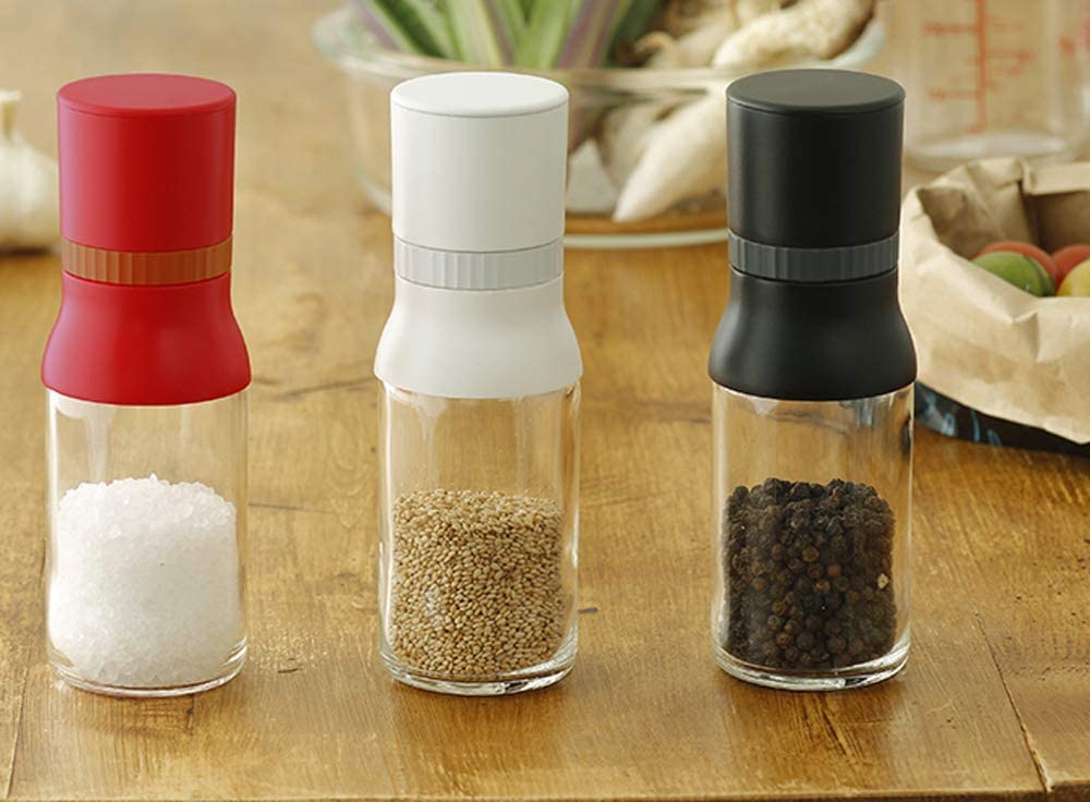 iwaki Heat-Resistant Glass Sesame Grinder, White, KS520N-GMW