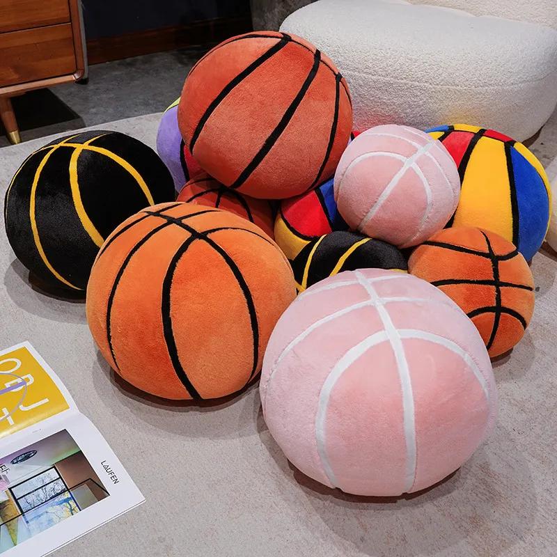 High Quality Basketball Plush Cushion Realistic Sports Ball Shaped Stuffed Pillow Soft Fluffy Throw Pillow For Home Decor Gifts
