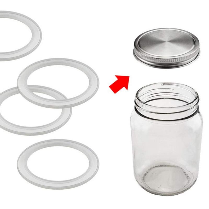 10Pcs Silicone Airtight Sealing Rings Gaskets for Mason Jar Lids Storage CapDEC889