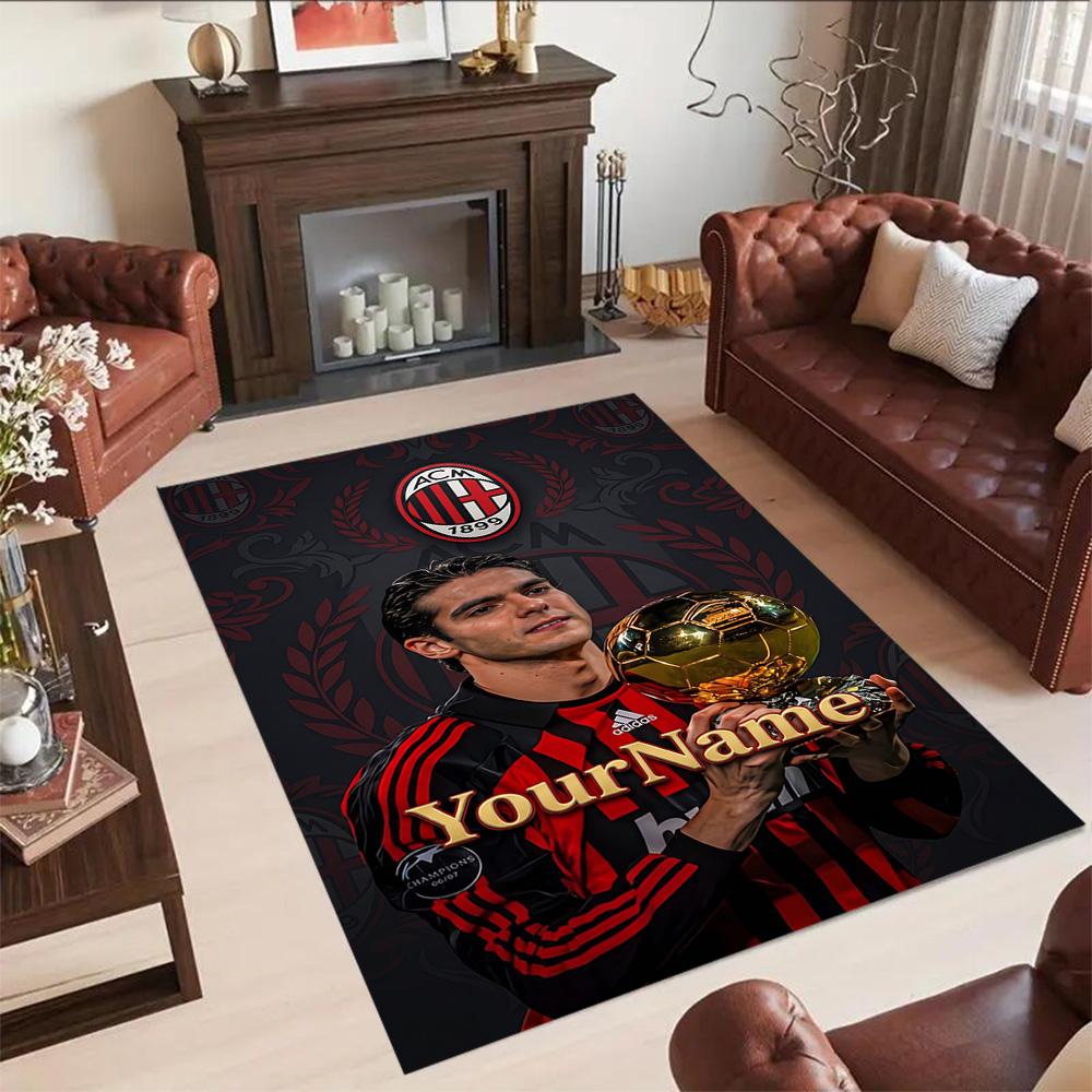 Ac Milan Customize Text Floor Rug Office Rug Perfect for Entryway Outdoor Kitchen Dining Room Anti-slip Rug Anime Office Decor