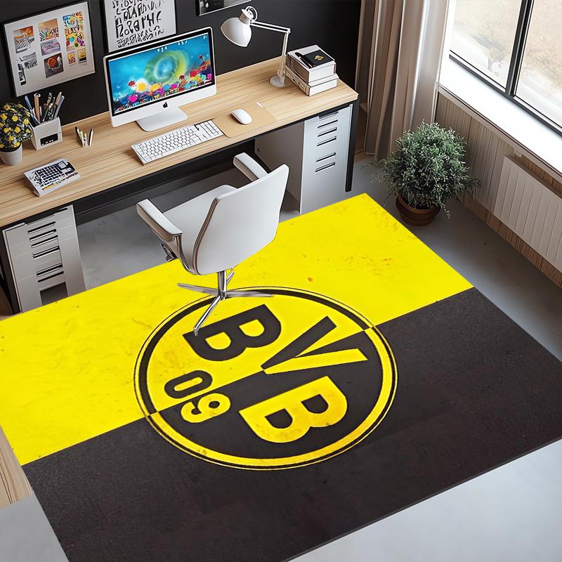 Borussia Dortmund Pattern Rug, Indoor/Outdoor Mat, for Picnic, Gameroom, Bedroom, Office, Living Room, Home Decor Carpet, Birthday Gift