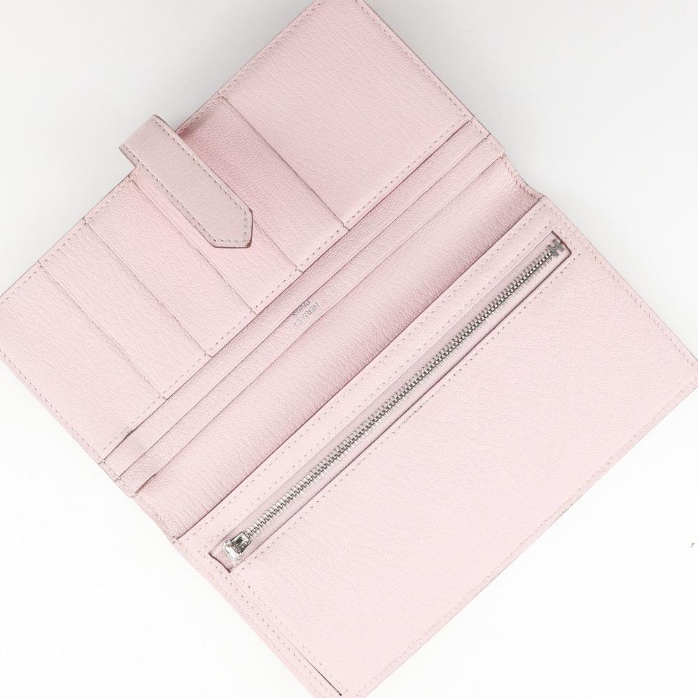 HERMES Beance fleet Purse pink leather Women Used