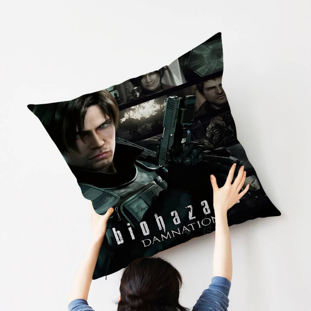 Resident Leon Kennedy E-Evil Kissenbezug Auto Überwurfskissenbezug für Sofa Auto Weihnachtsgeschenk 40x40cm 45x45cm