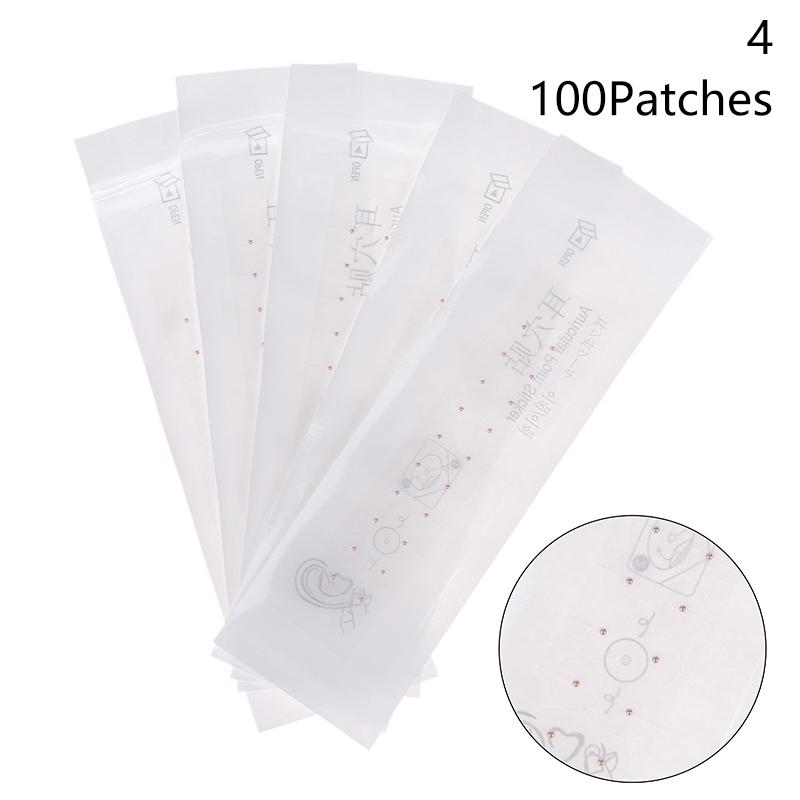 20/100/200 Patches Ear Seed Acupuncture Auricular Disposable Ear Stickers Massage Therapy Needle Patch Auricular Auriculotherapy