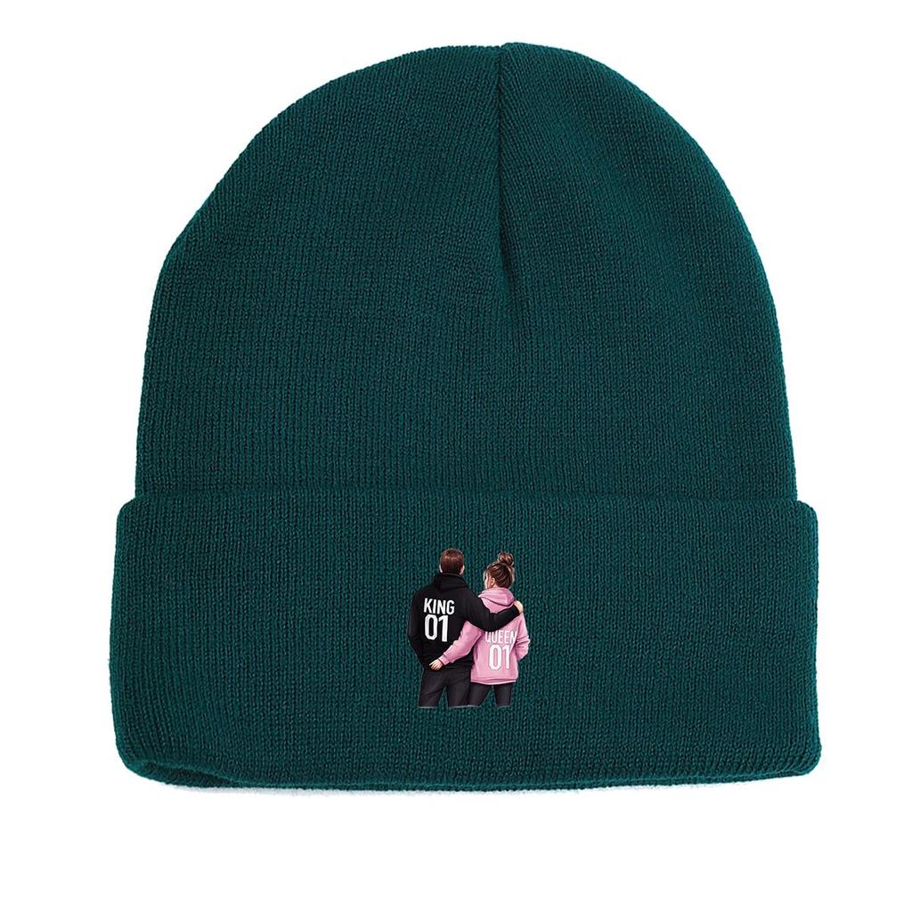 Heart Chile Flag Print Knitted Hat Beanie, Skull Cap Winter Windproof Casual Bonnet Knit Cap Beanie