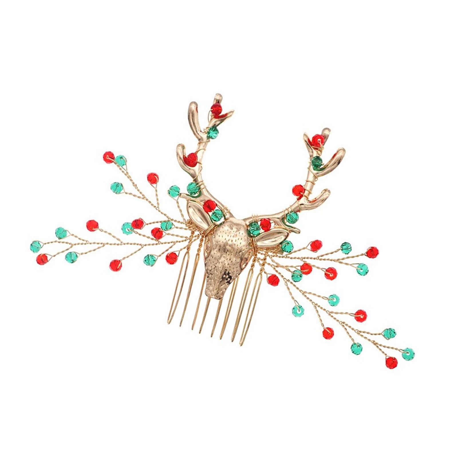 

Рождественская заколка для волос в виде оленя, расческа для офисной вечеринки, рождественская заколка для волос в виде рогов оленя, праздничный головной убор для семейного торжества A