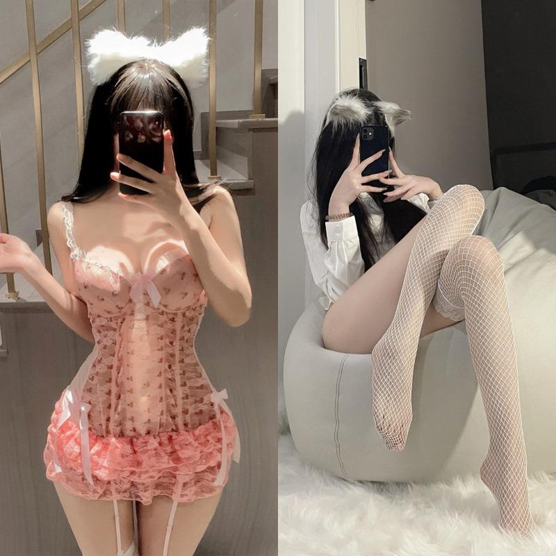 Sex underwear [Cherry cake] Cherry pink small breasts gather hairtail bones pure desire bra cake skirt