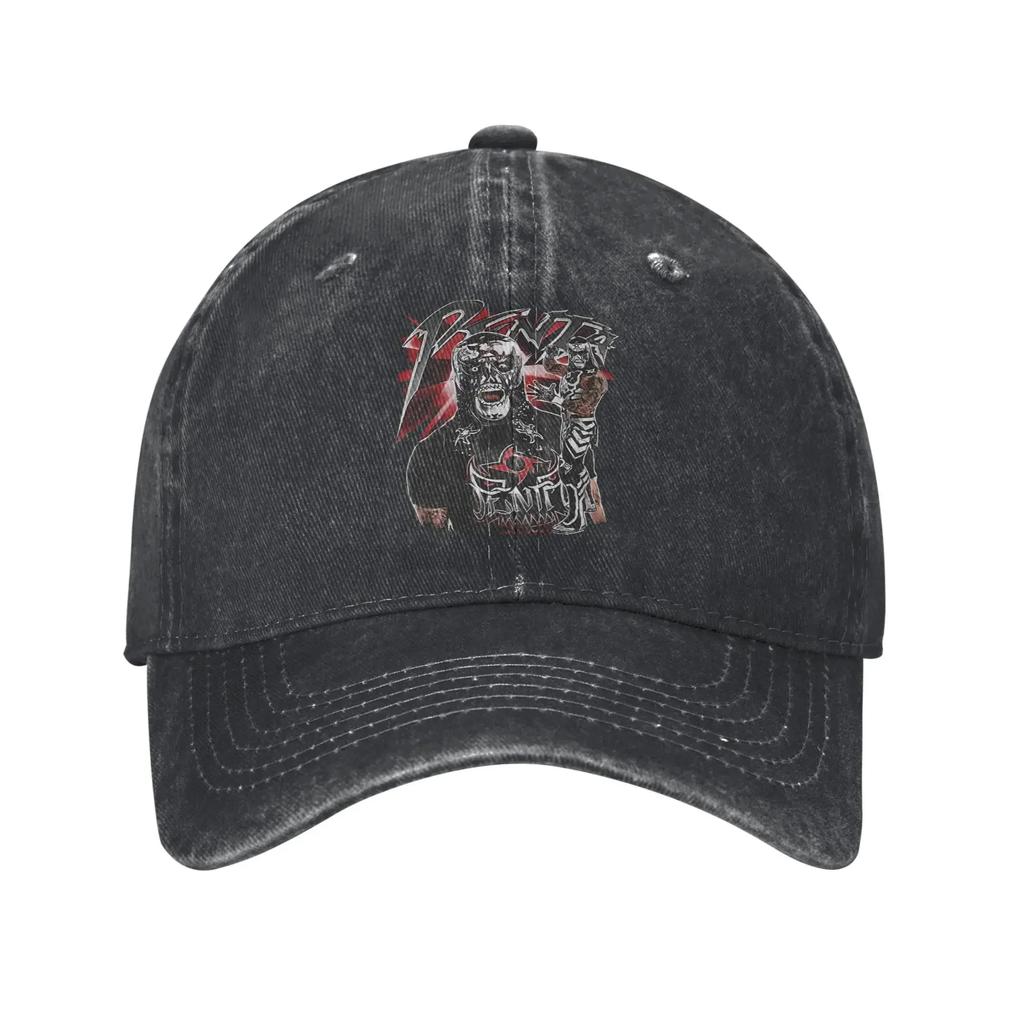 Retro Penta Pentagon Mexican Baseball Cap Distressed Denim Sun Cap Wrestling Entertainment Activities Adjustable Caps