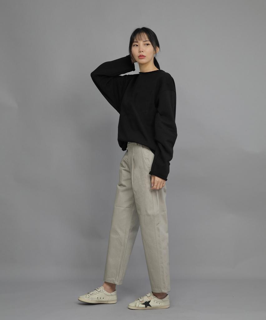 Seinteukeulu Heavy Terry Grunge Sweatshirt Hgs-802 Black