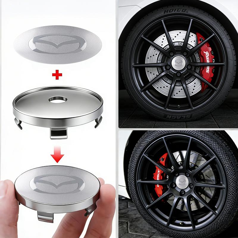 For Mazda 4pcs 60mm Car Wheel Center Cover Hub Cap Auto Decoration Accessories CX9 MX5 RX8 Axela Demio Atenza MS GJI GH BK MP
