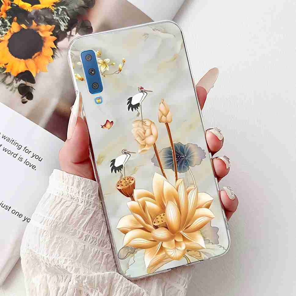 For Samsung Galaxy A7 2018 Case SM-A750F Fashion Colorful Butterfly Soft Silicone Cover For Samsung a7 A7 2018 6.0" Cases Bumper