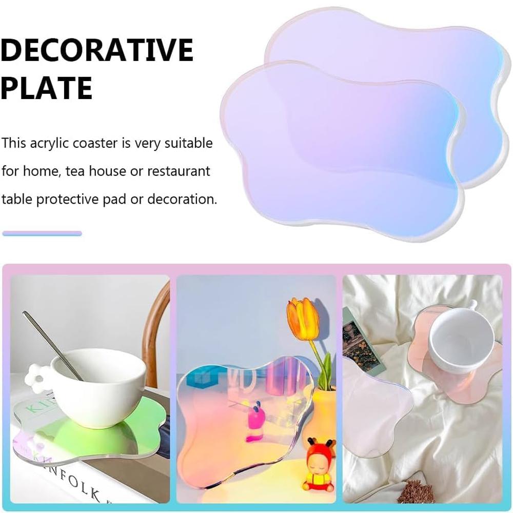 Acrylic Cloud Coasters Heat Insulation Pad Dining Table Mat Coaster Kitchen Accessories Coasters Table Mat Desktop Display Props
