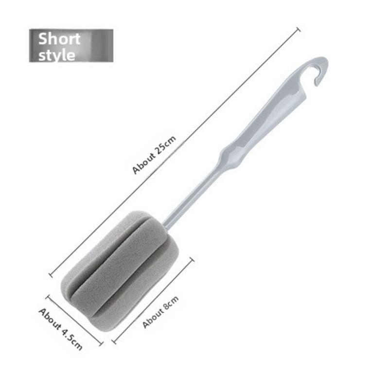 Щетка для чистки чашек с длинной ручкой, Бытовая кухонная щетка для чистки стаканов, чашек для воды, чашек для чая и стеклянных стаканов, Губчатая щетка Short style