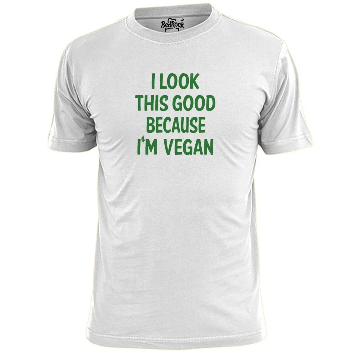 Mens I Look This Good Because I m Vegan T shirt Animal Rights Vegetarian M