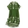 Short Sleeve Plus Size Cotton Vintage Floral New In Dresses for Women Casual Loose Long Summer Dress
