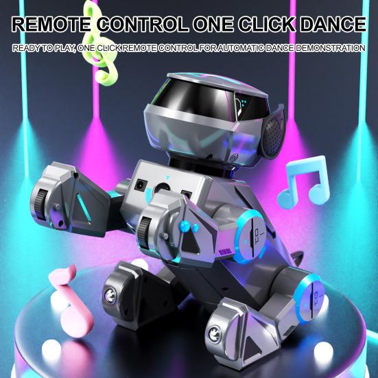 Cachorro Robô de Controle Remoto Brinquedo Programação Inteligente Interativo Cachorro Elétrico Crianças Pequenas 2.4GHz RC Caminhando Dançando Brinquedo Cachorrinho com Olhos LED