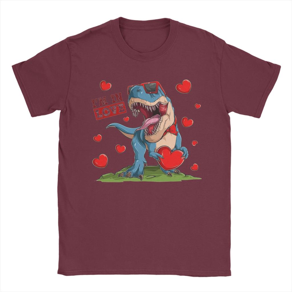 Trex Dino I Steal Hearts TShirt for Unisex  Casual Cotton Tees Crewneck Short Sleeve T Shirt New Arrival Tops