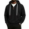 Men's Half Zip Pullover Hoodie Lined Casual Loose Fit Sweatshirt