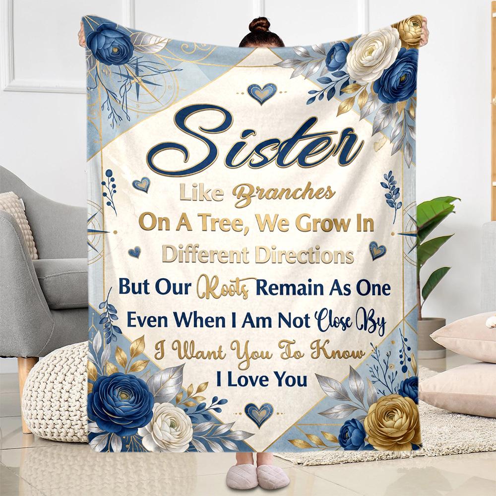 Love And Appreciation For Sister Flannel Blanket-Soft and Suitable for Sofas,Beds,Offices,Travel,All Seasons,Great Gift for Holidays and Birthdays.
