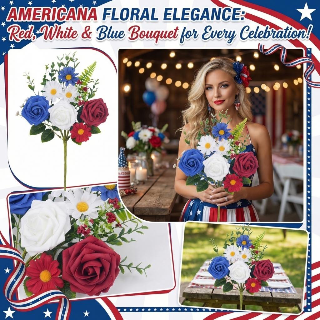 Roses, Daisies, Cuttings, Red,  Blue Gifts, Party Simulation Flowers, Creative Decorative Supplies, Simulation Green Plants