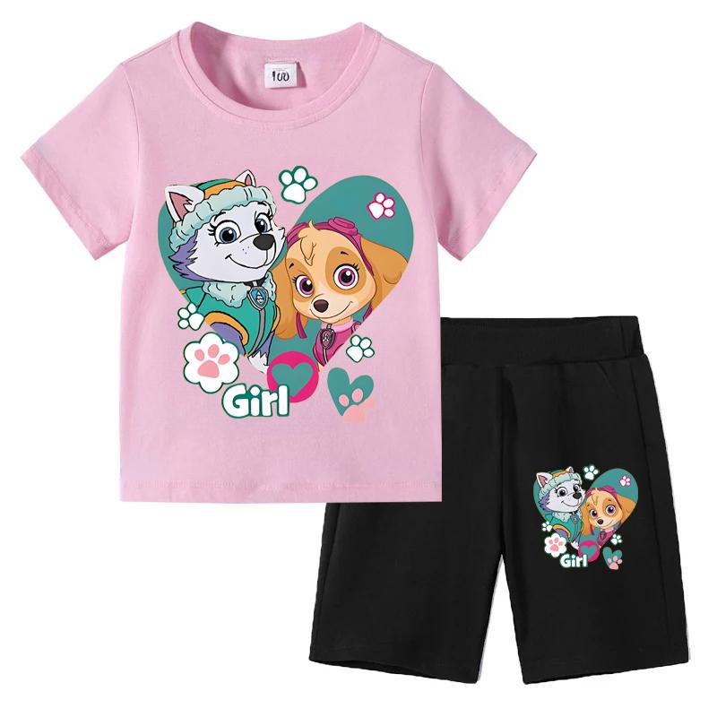 Summer Cartoon Printed Boys and Girls T-shirt Set 150
