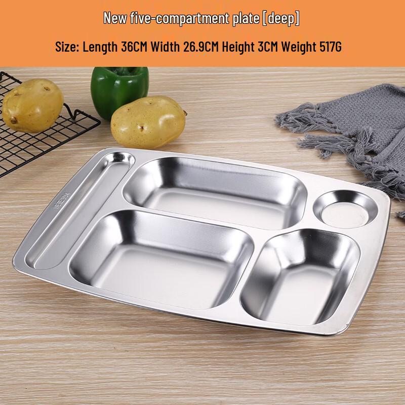 304 Stainless Steel Kids Divided Lunch Plate