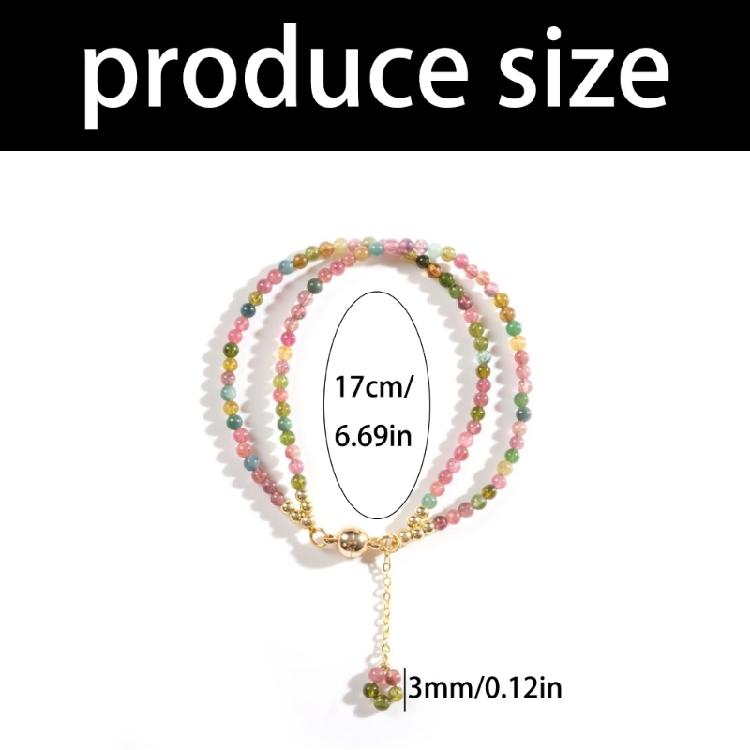 Elegant and Stylish Natural Tourmaline Bracelet Copper Double Strand Beaded Wrist Chain Jewelry Piece for Women