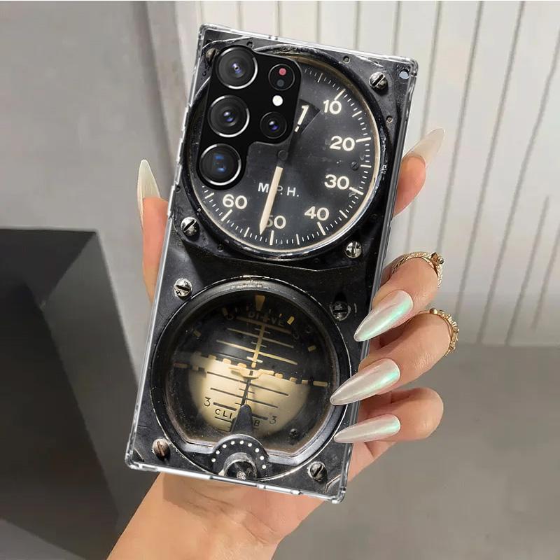 Aviation Aeroplane Helicopter Cockpit Instrument Phone Case for Samsung Galaxy S25 S24 S23 Ultra S22 S21 Plus S20 FE S10 + S10E Samsung S22