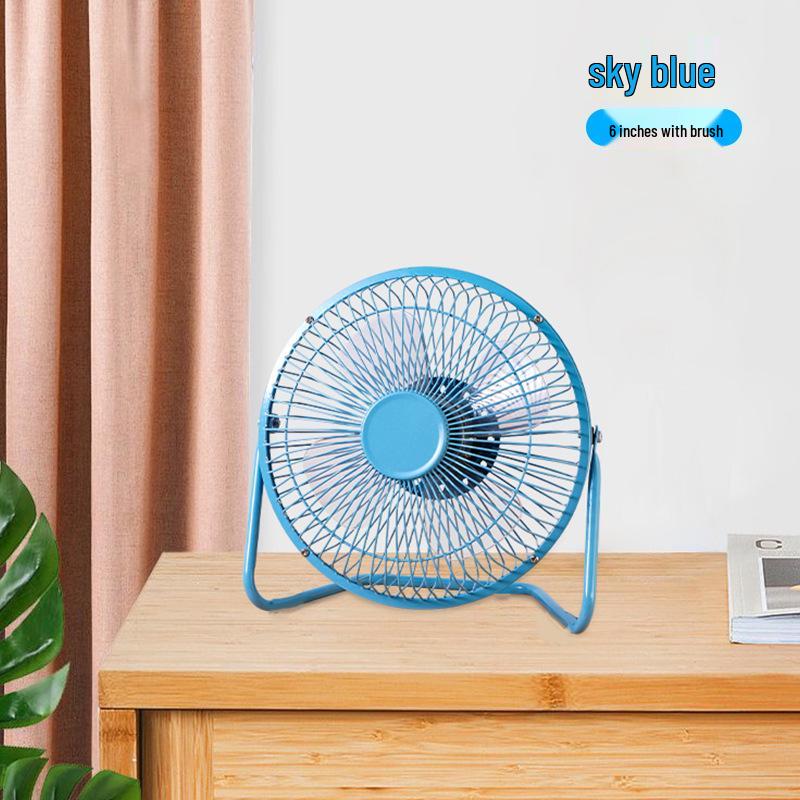 Portable 4-6.8 Inch Wrought Iron USB Desktop Fan - Quiet, Compact for Office, Dorm