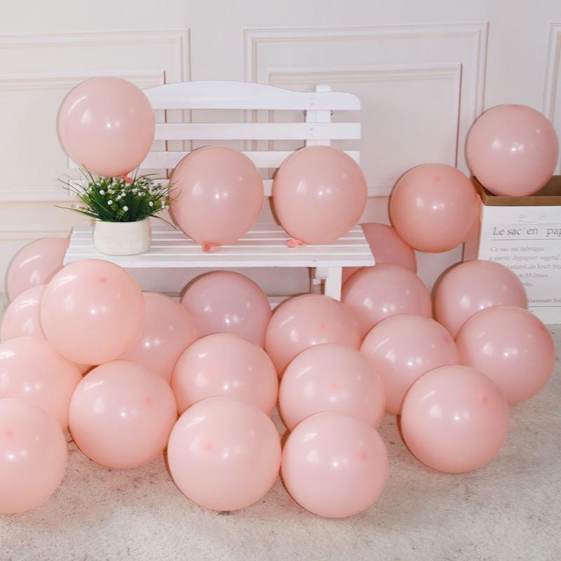 10 Thickened Light Pink Macaron Round Latex Balloons for Birthday Decoration