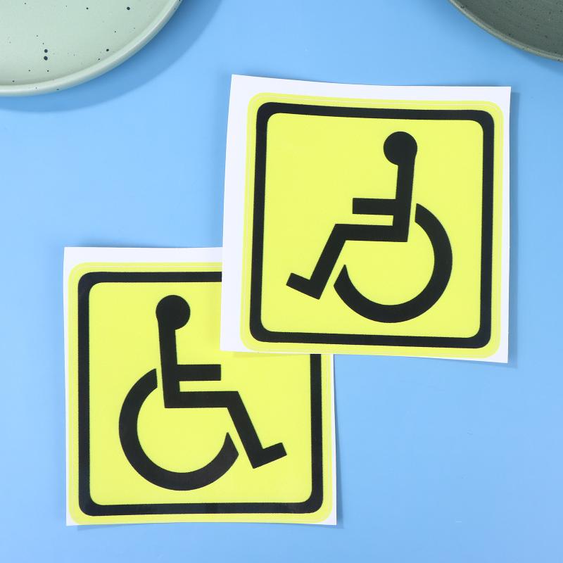 2 ks Nálepky na auto pro osoby s postižením, invalidní vozík, handicap na okno auta, zadní sklo, nárazník, kufr, univerzální sluneční clona, vinylové obtisky