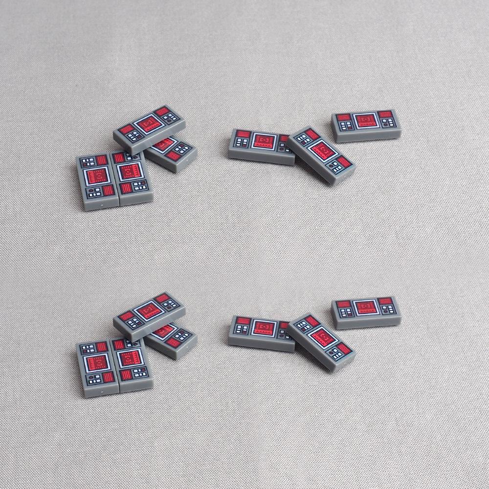 Non-Toxic Moc 10Pcs Printed 3069 1X2 3069 Target Screen Pattern Machine Building Blocks 3069Pb0777 Bricks Particle Diy Toys Children Gifts