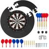 Dartscheibe Dartboard Set With Protection Ring 6 Steel Tip Darts Sisal Plastic Black