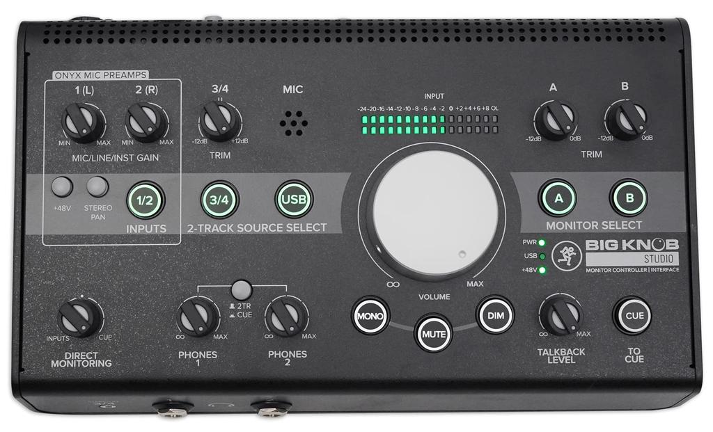 MACKIE Level Control & Sound SourceMonitor Speaker Controller + USB Interface Big Knob Studio
