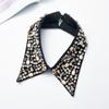 Punk Color Beaded Detachable Faux Collar for Women Neckline with Crystal Rhinestone Sewing  European Fashion Pointed Collar