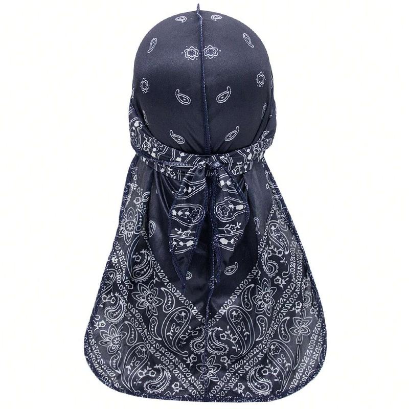 Turban Hat Printed Wigs Biker Headwrap Pirate Hats For Men Hair Accessories Long Tail Straps Bandanas Pirate Hat Pirate Costume