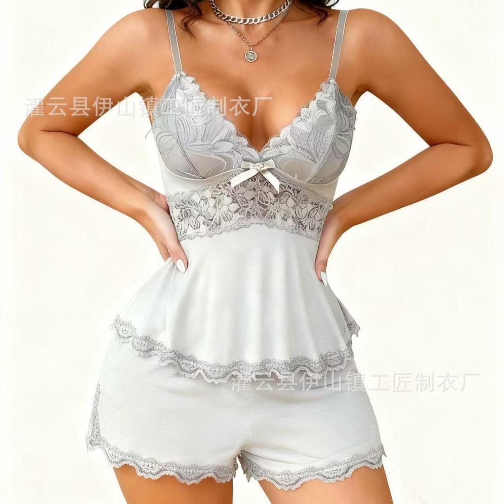 Sex pajamas sexy suspenders shorts sex underwear women's seduction lace loungewear